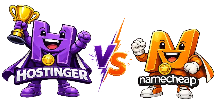 مقارنة 2026: هوستنجر أم نيم شيب hostinger vs namecheap
